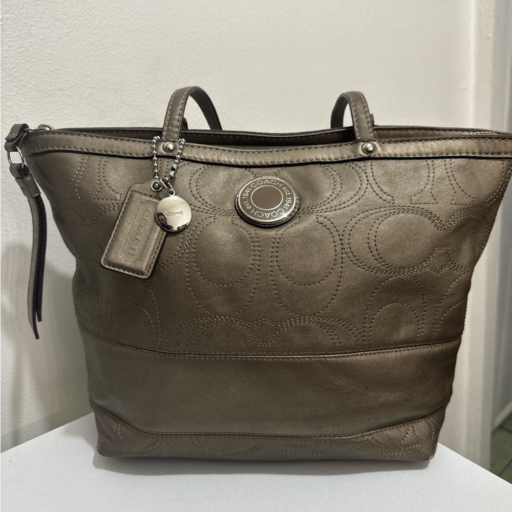 Coach Olive Embossed Leather Tote